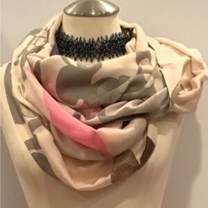 Pink and Floral Women's Scarf